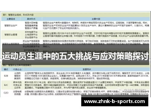 运动员生涯中的五大挑战与应对策略探讨